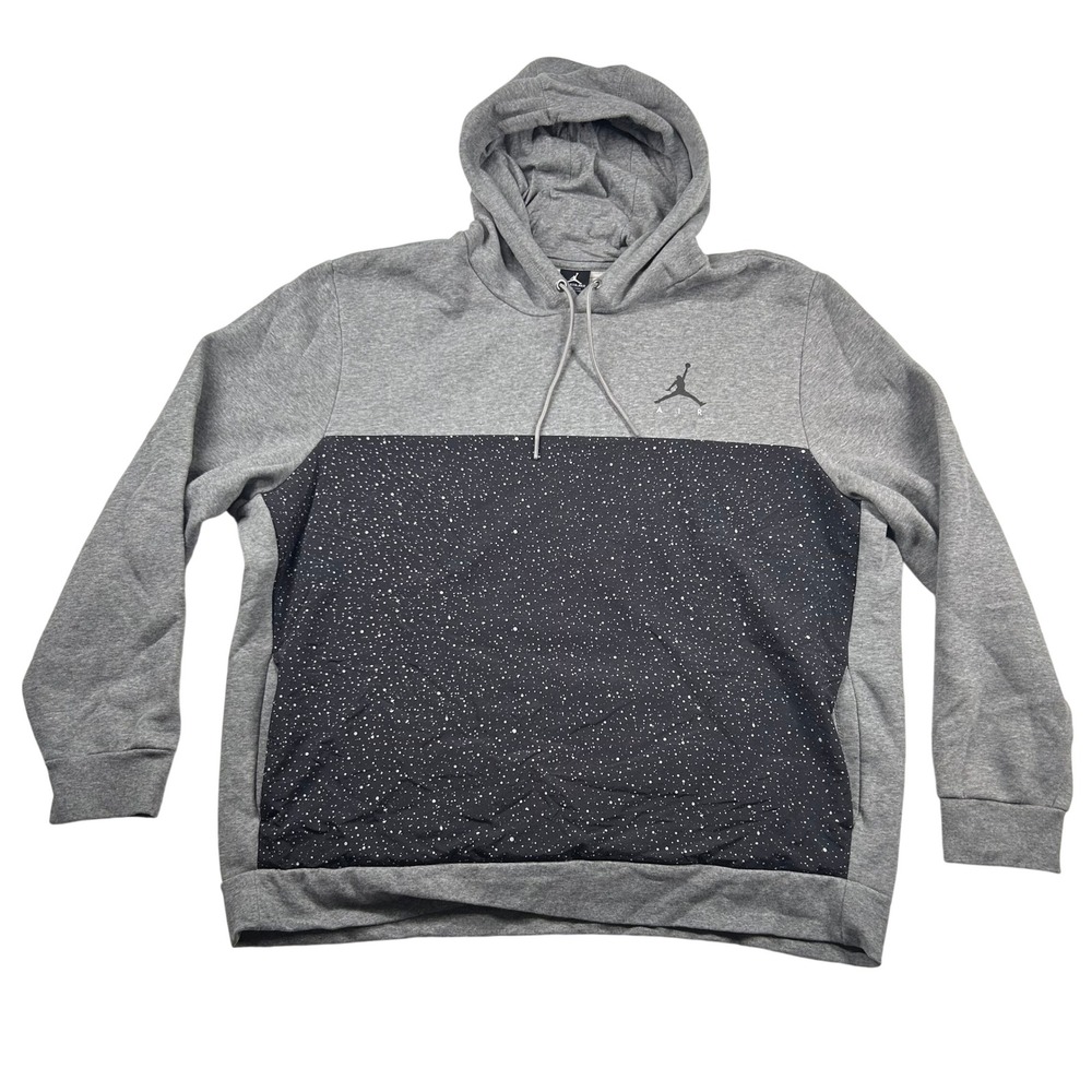 Jordan Hoodie Mens 3xl Jumpman Air Gray Black Speckled Cement Print 884042-091